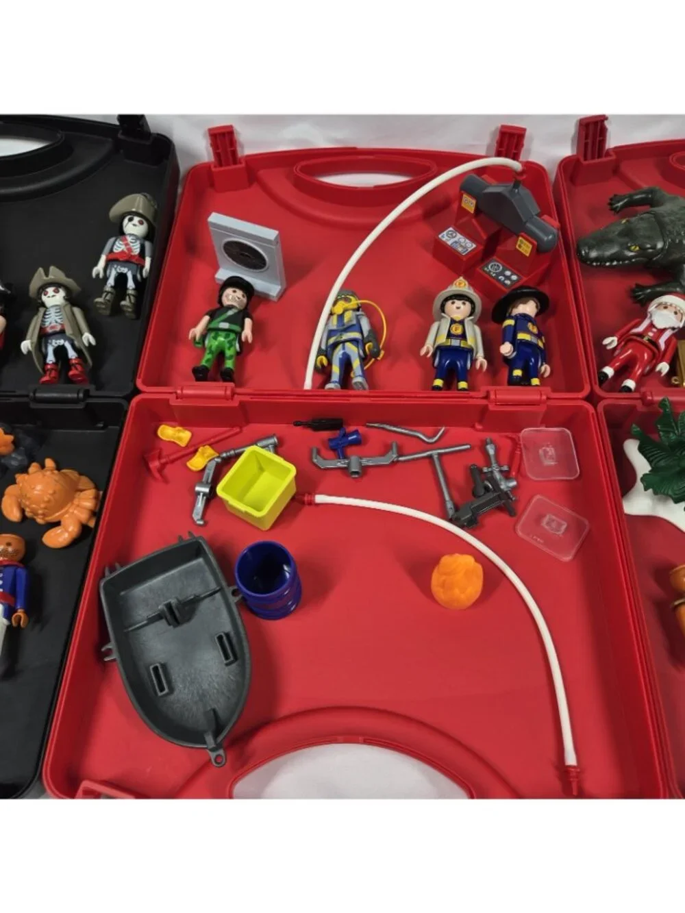 Playmobil Lot Carry Case, Pirates, Christmas, First Responder Alligator, Raft